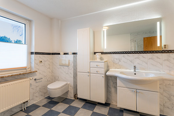 Badezimmer der ferienwohnung auf Usedom