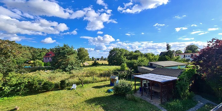 Blick auf das Grundstück in Koserow auf Usedom