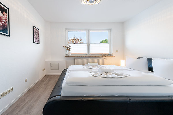 Schlafzimmer der Ferienwohnung in Koserow